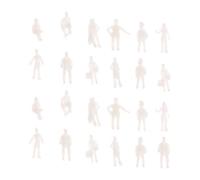 WRITWAA 50 Pezzi Figure Miniature Bianche in Plastica 1:300 per Modellismo, Decorazione Paesaggi e Progetti Scolastici DIY