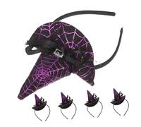 WRITWAA 5pezzi Cerchietto da Strega per Donna Fascia per Capelli di Halloween Cerchietto Ragnatela Accessori per Cosplay e Feste Gotiche