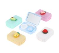 WRITWAA 5pezzi Scatole per Lenti Contatto Portatili Custodie Pratiche degli Occhi Scatole Tenuta Stagna per Viaggi Stile Casuale