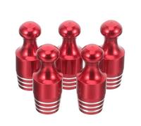 WRITWAA 5pezzi Tappi Valvola Pneumatici per Mountain Bike in Plastico e Rame Rosso Design Originale, Facili da Sostituire e Resistenti alla Ruggine