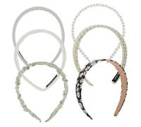 WRITWAA 6 Pezzi Accessori Per Da Ragazza Fasce Per La Testa Carino Pizzo Fasce Per Ragazze Fiori Nozze Compleanno Spa Fascia Annodata Per Le Donne Arco Tessuto Green