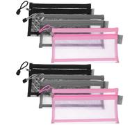 WRITWAA 6 Pezzi Astuccio Trasparente in Nylon a Doppio Strato Cerniera Liscia, Leggero e Resistente per Organizzare Cancelleria e Trucchi, per Studenti e Professionisti