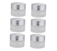 WRITWAA 6 Pezzi Bottiglia Di Crema Piccolo Cura Della Pelle Mini Barattoli Con Coperchi Contenitori Flaconi Per La Conservazione Di Cosmetici Glassati Bianco Alto Argento