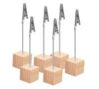 WRITWAA 6 pezzi Clip Memo Vintage in Legno Pinze Piccole per Foto e Biglietti Mollettone Ufficio per Carta Fermacarte Creativi per Scrivania e Decorazioni