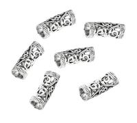 WRITWAA 6 Pezzi Copricapo cavo retrò anelli per di Accessori per per serrature del terrore gioielli dreadlock anelli cerchi per Metallo Argento