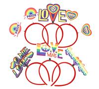 WRITWAA 6 Pezzi Rainbow Love Hairband fascia arcobaleno per ragazze fasce per la testa banda per decorativa cerchio per del festival plastica Colorful