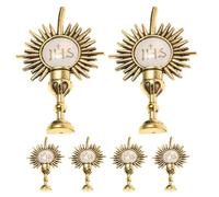 WRITWAA 6 Pezzi Spilla da Bavero in Lega di Zinco Oro Croce e Calice per Cerimonie di Comunione Iniziale, Design Elegante che Mantiene la Brillantezza e Resiste allo Sbiadimento