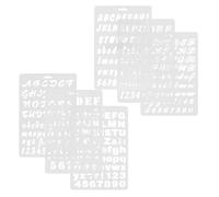 WRITWAA 6 Pezzi Stencil Alfabetici Riutilizzabili in Plastica per Disegno e | Creativi, Pulizia Facile, Lettere Ordinate, Uso su Legno e Carta, per Journaling e Feste