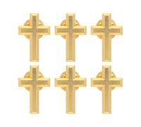 WRITWAA 6 spille a croce da bavero: spille in metallo a forma di croce cristiana - Distintivi religiosi per gruppi ecclesiastici per battesimo, cresima, clero