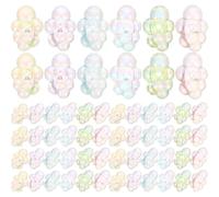 WRITWAA 60 perline acriliche a forma di bolla - Bolle acriliche trasparenti - Perline distanziatrici a forma di nuvola da 0,9" per decorazioni di paesaggi per case delle bambole, fatati e