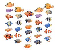 WRITWAA 60 pezzi Sagome di Pesci Tropicali Colorati in Carta Doppia Faccia Decorazioni per Lavagna e Aula Accessori Creativi per Scuola e Kindergarten per Progetti di Scrapbooking e Fai