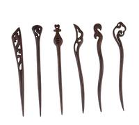 WRITWAA 6pezzi Bastoncini Per Capelli in Legno Di Sandalo Intagliati a Mano Accessori Donna Vintage Retrò Eleganti Per Chignon e Acconciature Resistenti e Profumati Stile Classico Cinese