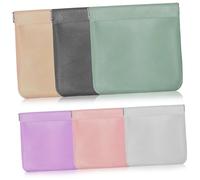 WRITWAA 6pezzi Borse Cosmetiche Tascabili in Pelle Pu Sacchetti Per Gioielli Organizer Portatili Per Auricolari Cavi Oggetti Piccoli Per Uso Quotidiano e Trasporto