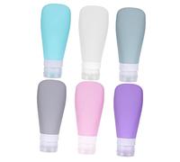 WRITWAA 6pezzi Flacone Cosmetico da Viaggio Contenitori per Lozioni in Silicone da Flaconi Vuoti Separati per Shampoo Struccanti Ecc Rosa Grigio Blu Lago Bianco Grigio Verde