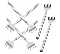 WRITWAA 6pezzi Grattaschiena Telescopico Portatile Strumento Manuale Per Grattare La Schiena Realizzato in Acciaio Inossidabile Robusto e Durevole Pratico Per Uomo e Donna