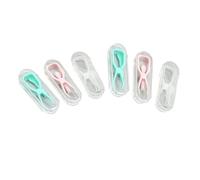 WRITWAA 6set Pinzette Per Ventosa Per Inserimento e Rimozione Realizzate in Plastica Adatte Per Viaggi Casa e Ufficio Colori Verde Rosa e Trasparente