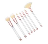 WRITWAA 7pezzi Pennelli Per in Cristallo Trasparente Con Manico Vuoto Te Strumenti Cosmetici in Tubo Vuoto Con Manico Trasparente Tubo in Oro Rosa Fondo Giallo