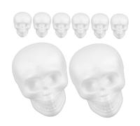 WRITWAA 8 Pezzi Skull in Schiuma Fai -da -Te Forniture di Artigianato di smorfia Creativa Schiuma di modellistica Fai -da -Te Decorazioni per la Testa del Cranio in polistirolo White