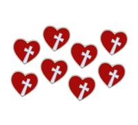 WRITWAA 8 Pezzi Spilla Forma di Cuore con Croce Rossa per Sensibilizzazione alla Donazione di Sangue e Solidarietà Accessorio di Beneficenza Elegante e Simbolico