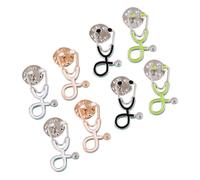 WRITWAA 8pezzi Spille Forma Di Stetoscopio Lega Per e Medici Accessori Per Costume Colorati e Originali Per Festival Della Salute