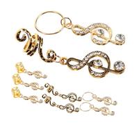 WRITWAA 9pezzi Accessori per Capelli per Ragazza Note Musicali Polsini per Trecce e Ciondoli per Capelli per Dreadlock e Intrecci Fai da Te