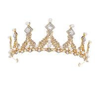 WRITWAA Accessori per la di perle coroncina sposa fascia da sposa accessori per con strass fascia per da sposa copricapo da sposa da sposa lega Golden