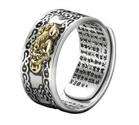 WRITWAA Anello Regolabile da Uomo in Lega Resistente, Gioiello Aperto Design Creativo e Significato Simbolico, Ornamento Liscio e Confortevole per Uso Quotidiano