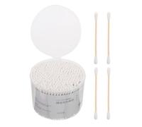 WRITWAA Auricolari di Cotone a Doppia Punta Bastoncini Pezzi 500 in Legno e Cotone Beige, Pratici e Riutilizzabili per Pulizia Orecchie e Applicazioni Cosmetiche, Adatti per Animali