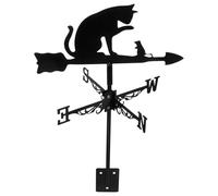 WRITWAA Banderuola Segnavento Nero e Indicatore di Direzione del Vento in Acciaio Inossidabile Installazione Facile, Decorazione Elegante da Giardino per Esterni