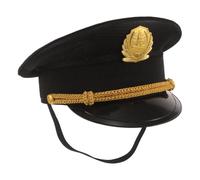 WRITWAA Berretto da Capotreno Nero Visiera Rigida, Dettagli Realistici e Accessori in Metallo di Qualità, per Eventi di Gruppo e Travestimenti