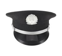 WRITWAA Berretto da Macchinista Vintage Nero Dettagli in Argento Cappello da Capotreno per Cosplay e Feste a Tema Ferroviario per Adulti