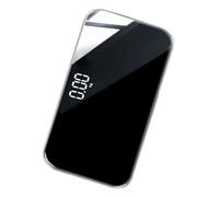 WRITWAA Bilancia Digitale Pesapersone Mini Portatile Ricaricabile Specchio, Base Antiscivolo e Spegnimento Automatico, per Uso Domestico e Fitness 25X14 CM