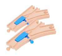 WRITWAA Binari di Scambio in Legno per Trenino, 2 Pezzi - Accessori Compatibili con Le Principali Ferrovie Giocattolo, Set di Gioco Stem Educativo per Bambini, Espansione Ferroviaria Fantasiosa