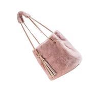 WRITWAA Borsa a Tracolla da Donna in Peluche Rosa Borsa Pelosa Elegante e Creativa Capiente Funzione di Storage come Everyday la Spiaggia