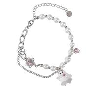 WRITWAA Bracciale Halloween con Ciondolo Fantasma Lega Accessorio Punk Goth Unisex Design Unico e Festivo per Party