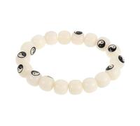 WRITWAA Bracciale Perline in Radice di Bodhi 18 Perle Intagliate a Forma di Bagua, Design Unisex, Finitura Artigianale Liscia, per Meditazione Mindfulness e Feng Shui