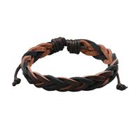 WRITWAA Bracciale Uomo Intrecciato in Cuoio Multistrato Regolazione a Tiraggio, Stile Semplice e Vintage, per Padre o Marito in Occasioni Speciali