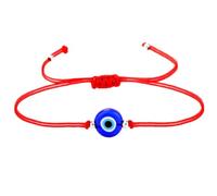 WRITWAA Braccialetto Malocchio Regolabile Filo Rosso e Perline Dorate, Braccialetti di Corda Protettivi Unisex, Gioielli Minimalisti per Donna e Uomo da Indossare Quotidianamente