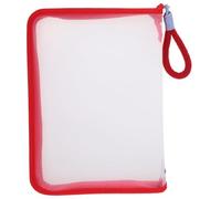 WRITWAA Bustina Trasparente con Cerniera Rossa in Pp Resistente per Ufficio e Organizzazione di Caricabatterie, Versatile per Scuola e Viaggio