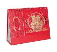 WRITWAA Calendario da scrivania Anno della Capra 2027, calendario a fogli mobili da tavolo con blocco note, blocco note mensile dello zodiaco cinese per la decorazione della scrivania