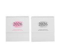 WRITWAA Calendario da tavolo piccolo da 2 pezzi: calendario da tavolo decorativo 2025-2026 con rilegatura a spirale - planner mensile per la pianificazione aziendale, scolastica e di ufficio