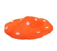 WRITWAA Cappello a forma di fungo, berretto a pois arancioni e per feste e divertimento, morbido accessorio per costume a forma di fungo, cappello morbido e carino per festival per adulti