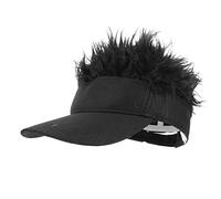 WRITWAA Cappello Da Baseball Uomo Parrucca, Protezione Solare Visiera Curva, Berretto Portatile Per Cosplay e Attività All’aperto Come Campeggio e Picnic, Colore Nero, Set Singolo