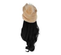 WRITWAA Cappello Parrucca Staccabile Da Donna Lunga e Riccia Estensione Per Capelli Copricapo Da Ragazza Per Autunno e Inverno Design Elegante e Realistico