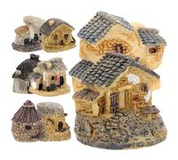 WRITWAA Casette in Resina Stili Multipli Set 8 Pezzi Miniature Ornamento Micro-paesaggistico a Forma di Piccola Casa per Decorazioni Casa per Decorazioni di Pasqua e Torte Stili Multipli