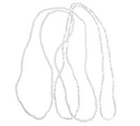 WRITWAA Catena per Bikini a Doppio Filo in Argento Bianco Set da 2 Pezzi Catena da Spiaggia Perline per Vita e Pancia Accessorio Moda Resistente e Morbido per Look Estivo