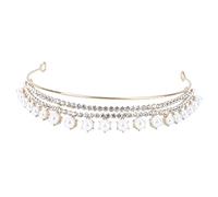 WRITWAA Cavallo di testa della di perle fascia perle accessori per per la sposa coroncina sposa Tiara da sposa della sposa di perle ferro da stiro