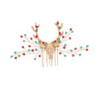 WRITWAA Cerchietto Corna Di Cervo Fermaglio Per Capelli Natalizio Cristalli Finti Stile Di Renna Accessori Per Capelli Da Sposa Per Feste Di Natale e Riunioni Di Famiglia