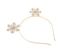 WRITWAA Cerchietto Fiocco di Strass Dorati Tiara Natalizia Decorativa per Capelli Accessori Invernali per Feste