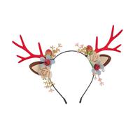 WRITWAA Cerchietto Natalizio per Adulti con Corna Rosse Decorazione per Feste Natale Accessorio Originale e Resistente per Party e Foto